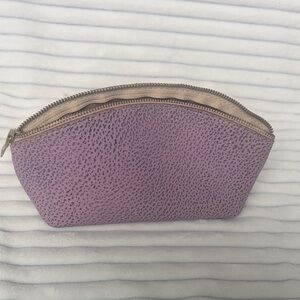Women’s Lilac Textured Cosmetic Pouch with Gold Zipper
